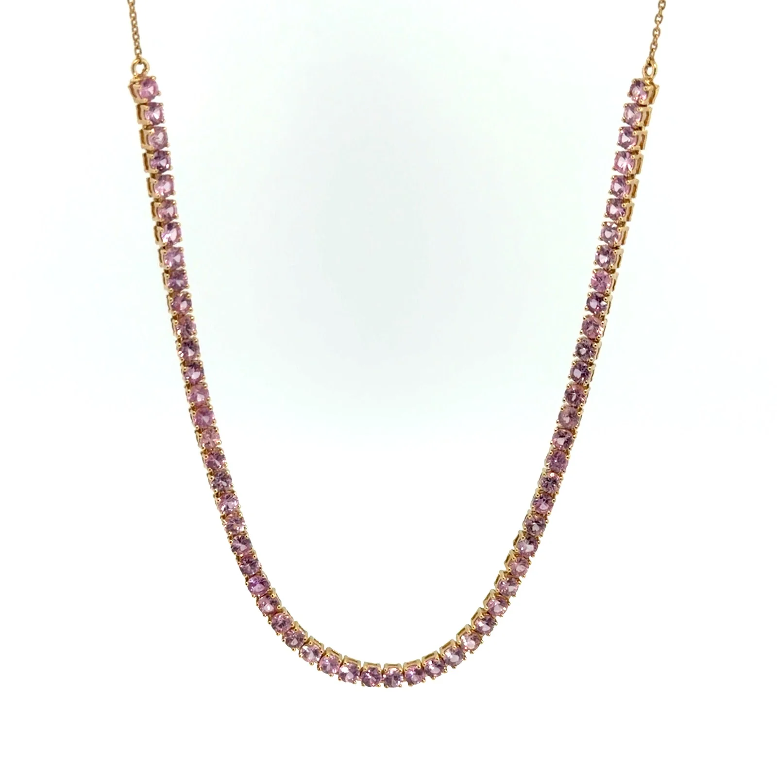 Collar Tennis De Zafiro Rosa