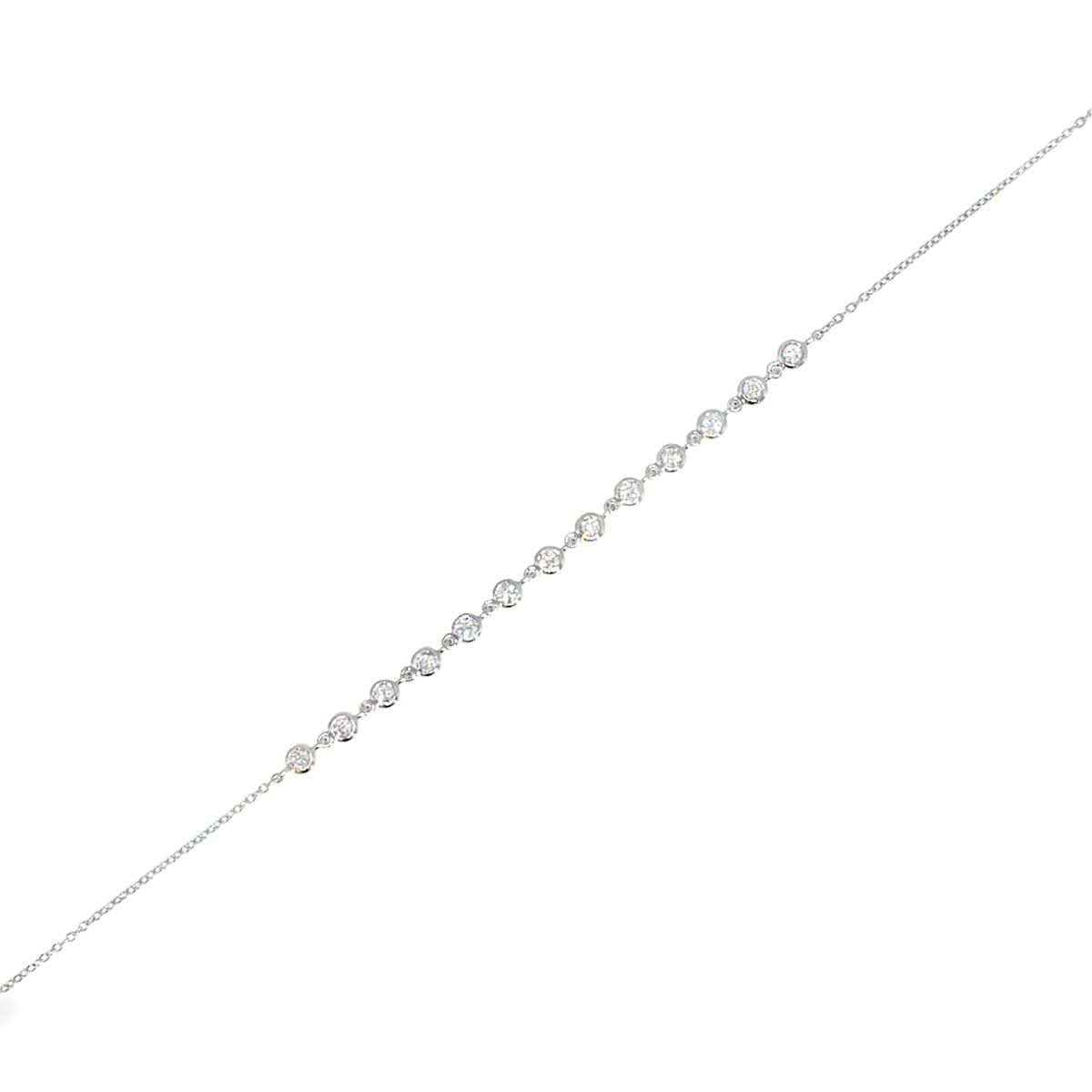 Pulsera De Diamante En Oro Blanco De 14K