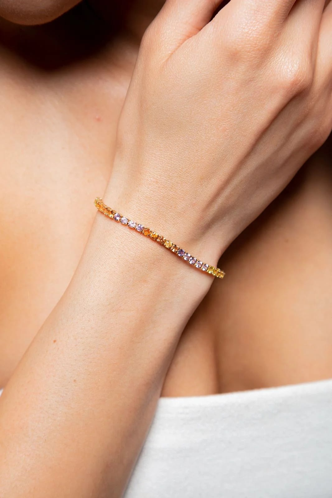 Pulsera Tennis De Multi Zafiro