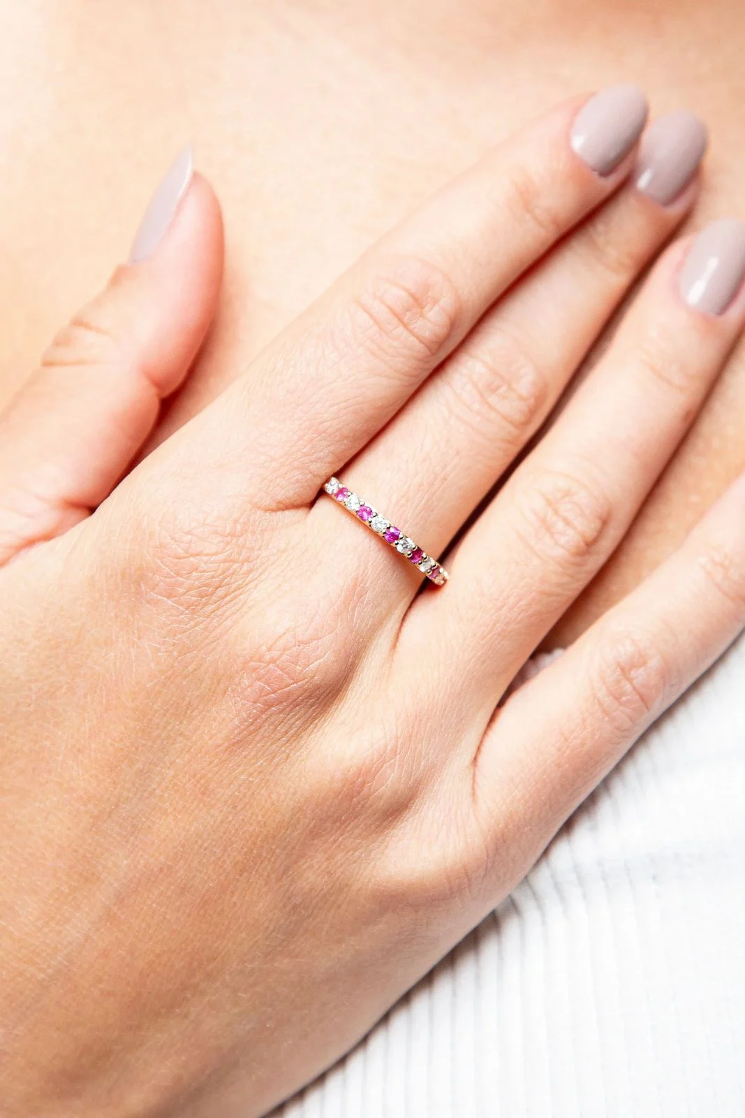 Anillo Churumbela De Diamante & Rubí