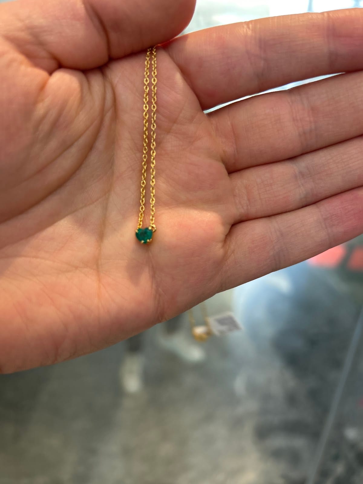 Collar Corazón con Dije de Esmeralda